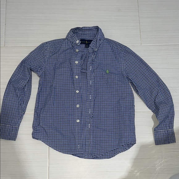 Kids Blue Ralph Lauren Checkered Shirt - Picture 1 of 3